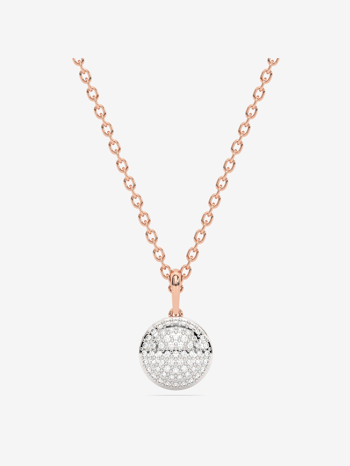 Zawieszka z brylantami na różowej złotej bransoletce, elegancki naszyjnik od Venetia Jewels