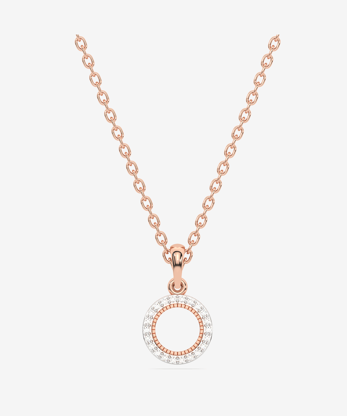 Zawieszka z brylantami złoto 14k na delikatnym łańcuszku w kolorze różowego złota od Venetia Jewels