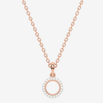 Zawieszka z brylantami złoto 14k na delikatnym łańcuszku w kolorze różowego złota od Venetia Jewels