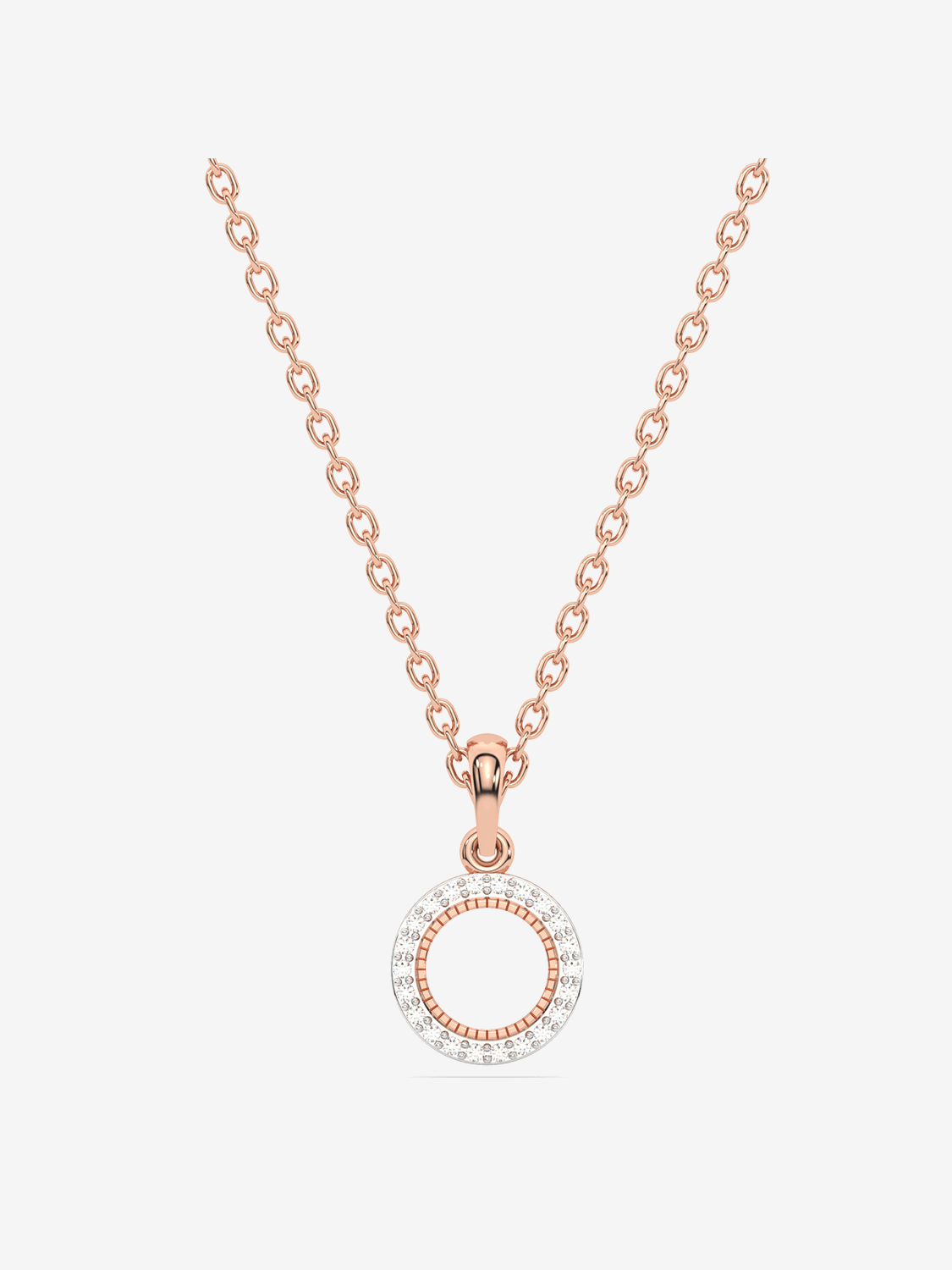 Zawieszka z brylantami złoto 14k na delikatnym łańcuszku w kolorze różowego złota od Venetia Jewels