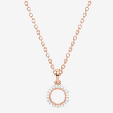 Zawieszka z brylantami złoto 14k na delikatnym łańcuszku w kolorze różowego złota od Venetia Jewels