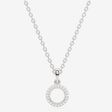 Zawieszka z brylantami złoto 14k na srebrnym łańcuszku, elegancki dodatek dla kobiet