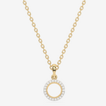 Zawieszka z brylantami złoto 14k z okrągłym wisiorkiem na złotym łańcuszku