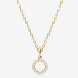 Zawieszka z brylantami złoto 14k z okrągłym wisiorkiem na złotym łańcuszku