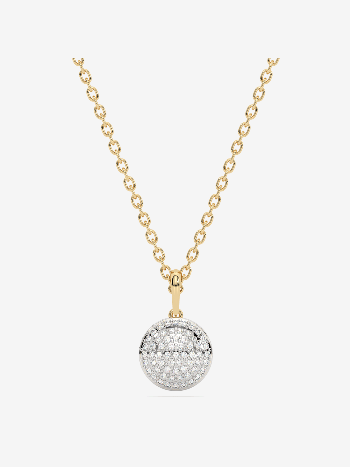 Złoty naszyjnik Venetia Jewels z zawieszką z brylantami w formie okrągłej
