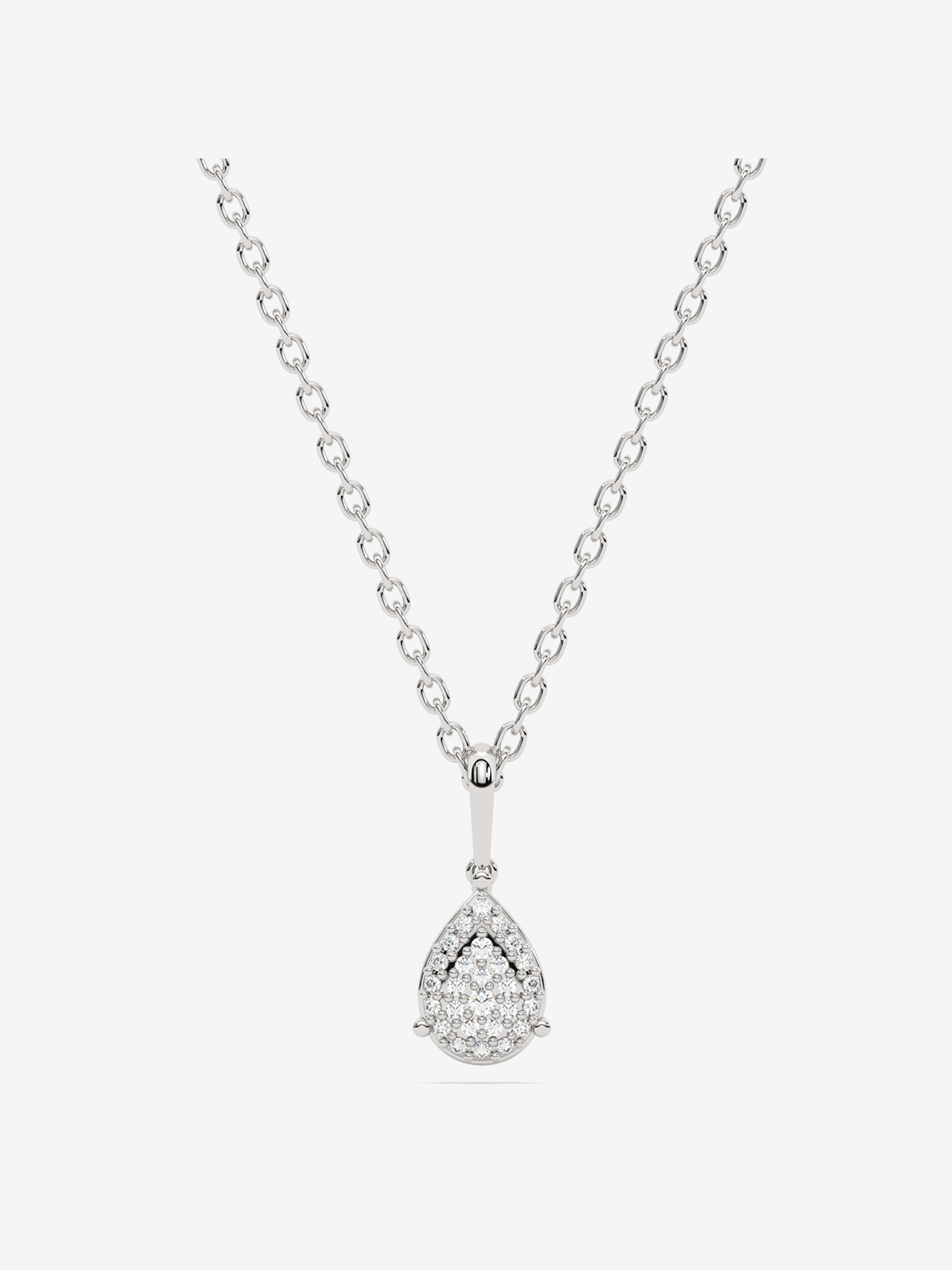 Elegancka zawieszka z brylantem łezka na srebrnym łańcuszku, idealna na wyjątkowe okazje