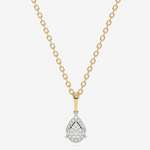 Złota naszyjnik z zawieszką z brylantem łezka, elegancka biżuteria na każdą okazję