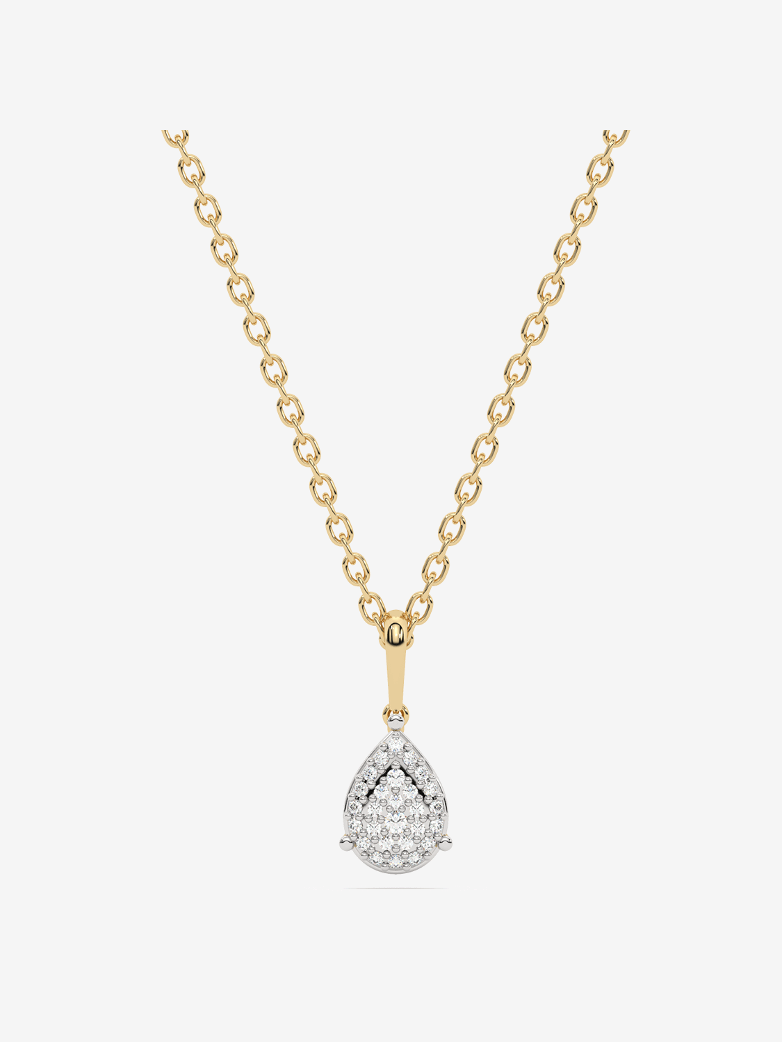 Złota naszyjnik z zawieszką z brylantem łezka, elegancka biżuteria na każdą okazję