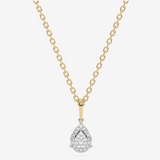 Złota naszyjnik z zawieszką z brylantem łezka, elegancka biżuteria na każdą okazję