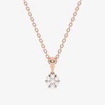 Złota naszyjnik z zawieszką z brylantem w kształcie kwiatu, idealny na wyjątkowe okazje