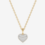 Złota zawieszka z brylantem serce na eleganckim łańcuszku, idealna na prezent