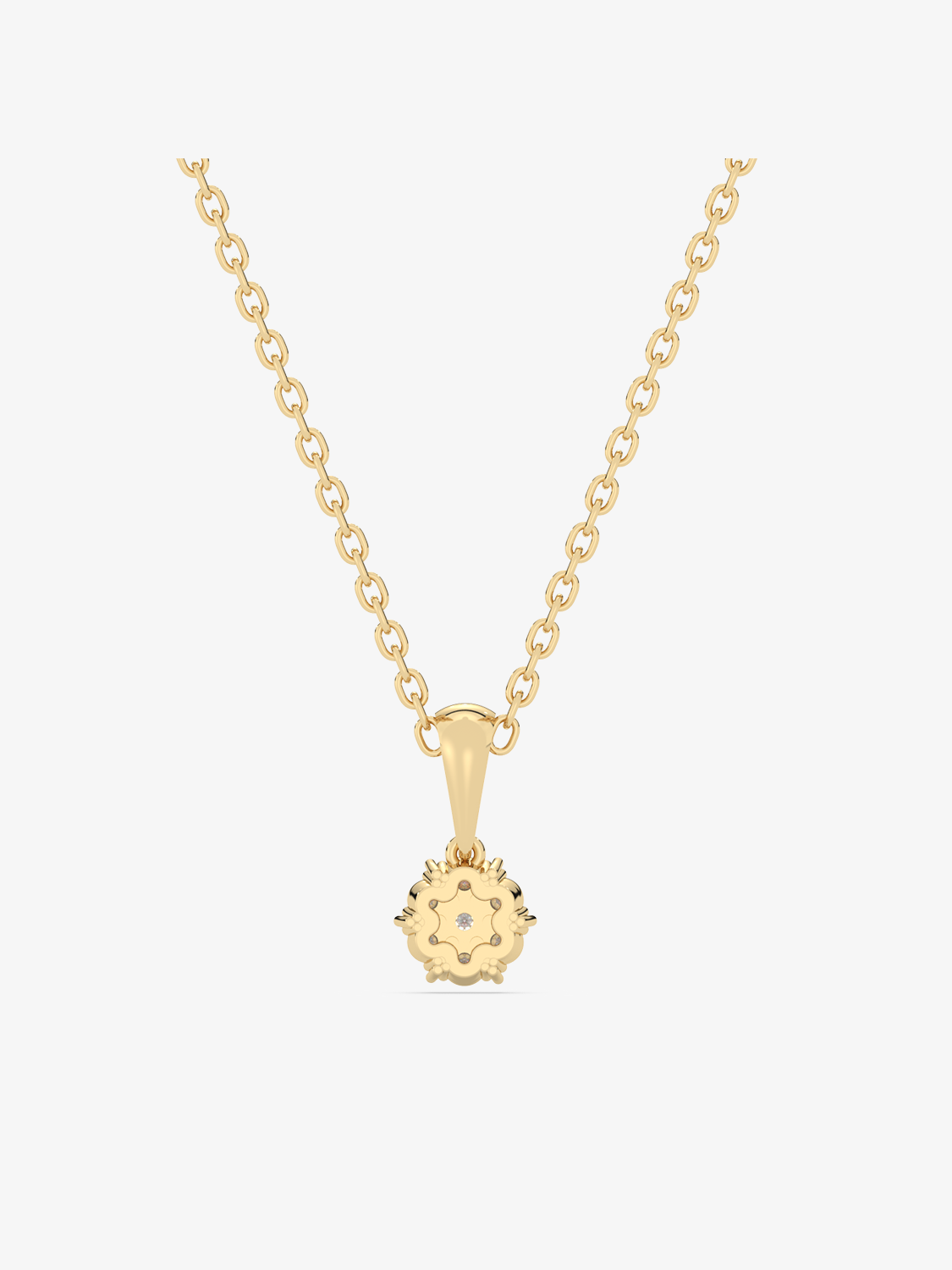 Złota zawieszka z brylantem w kształcie kwiatka na łańcuszku od Venetia Jewels