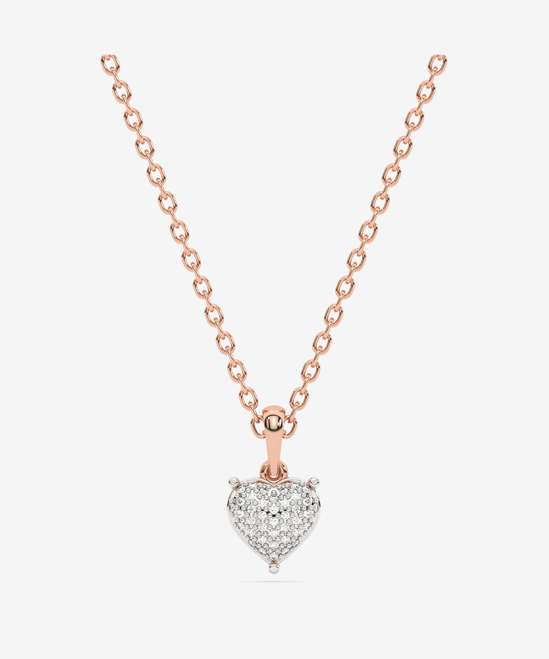 Złota Necklace z zawieszką z brylantowym sercem w różowym złocie, idealna na prezent