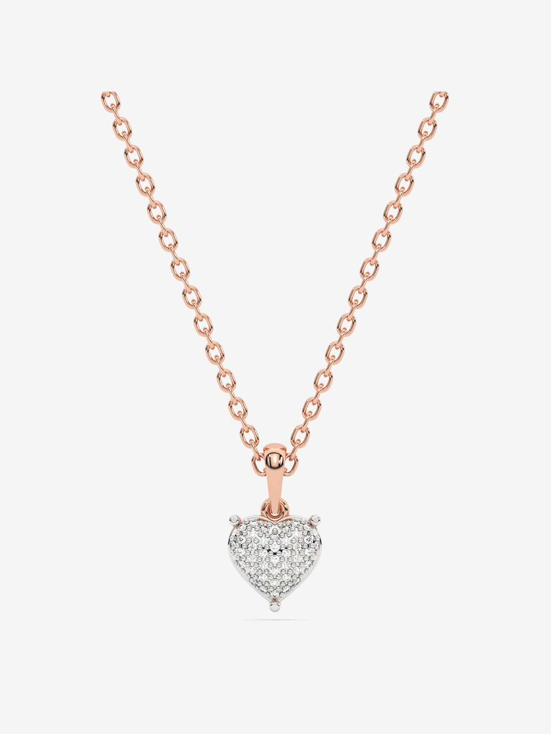 Złota Necklace z zawieszką z brylantowym sercem w różowym złocie, idealna na prezent