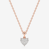 Złota Necklace z zawieszką z brylantowym sercem w różowym złocie, idealna na prezent