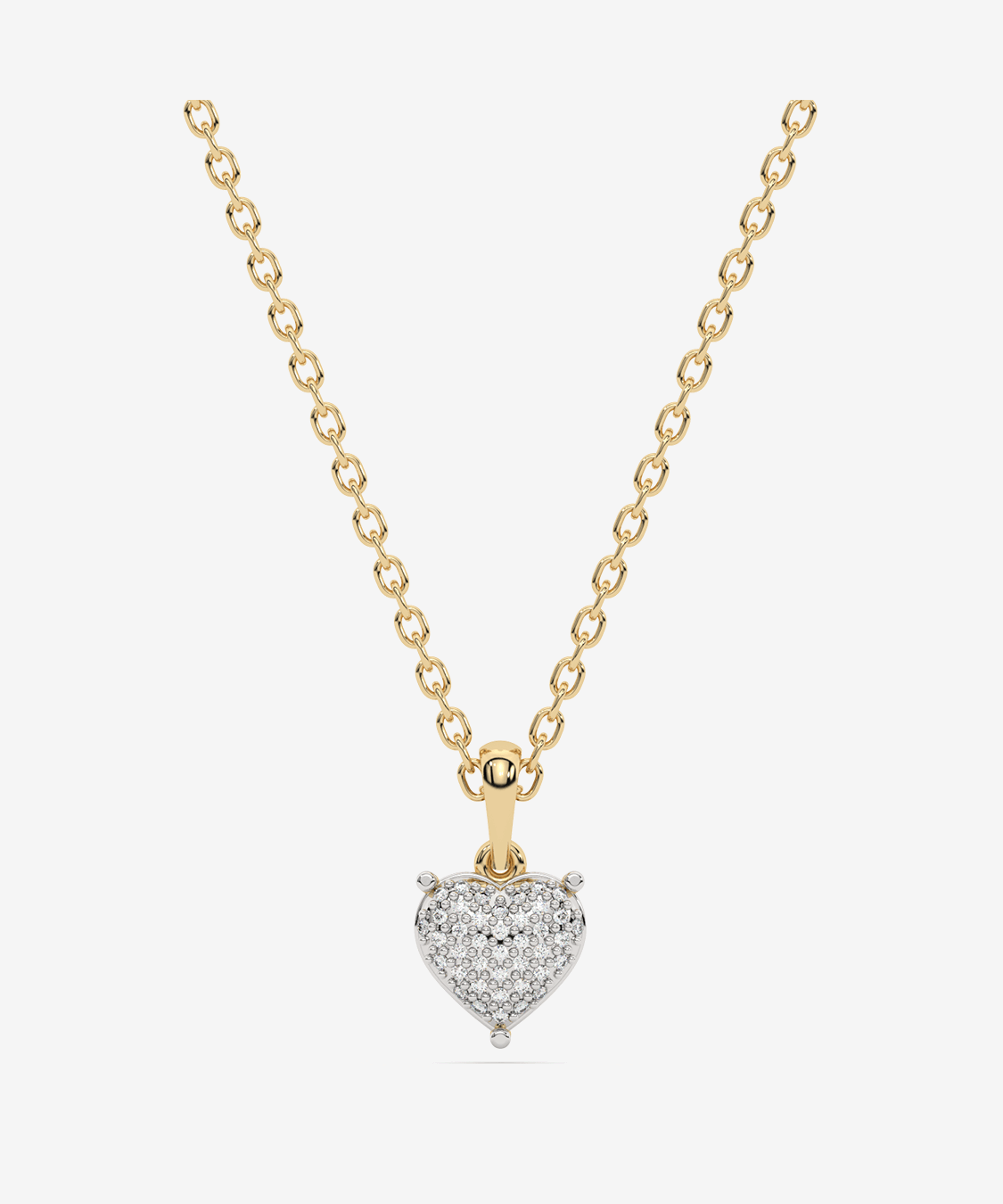 Złoty naszyjnik z zawieszką z brylantowym sercem, idealny na wyjątkowe okazje