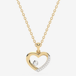 Złota zawieszka serce z brylantami w delikatnym wzorze na łańcuszku, idealna na prezent