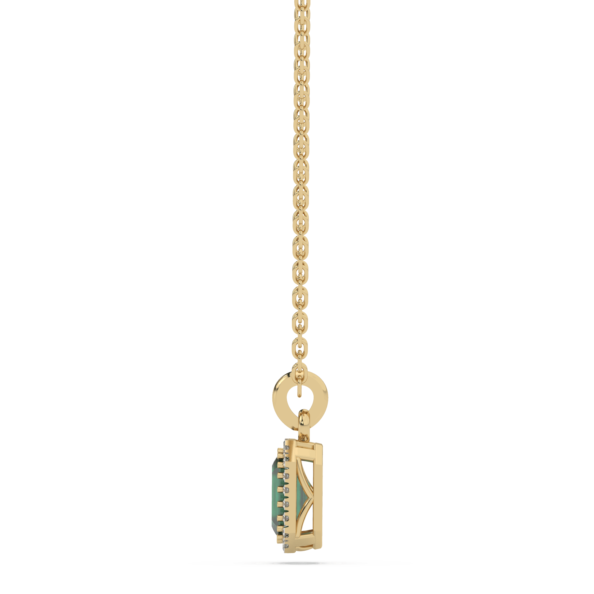Złota zawieszka ze szmaragdem od Venetia Jewels z eleganckim, nowoczesnym wzornictwem