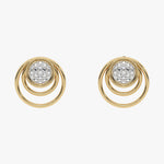 Złote kolczyki sztyfty z brylantami w okrągłym wzorze dla eleganckiego wyglądu