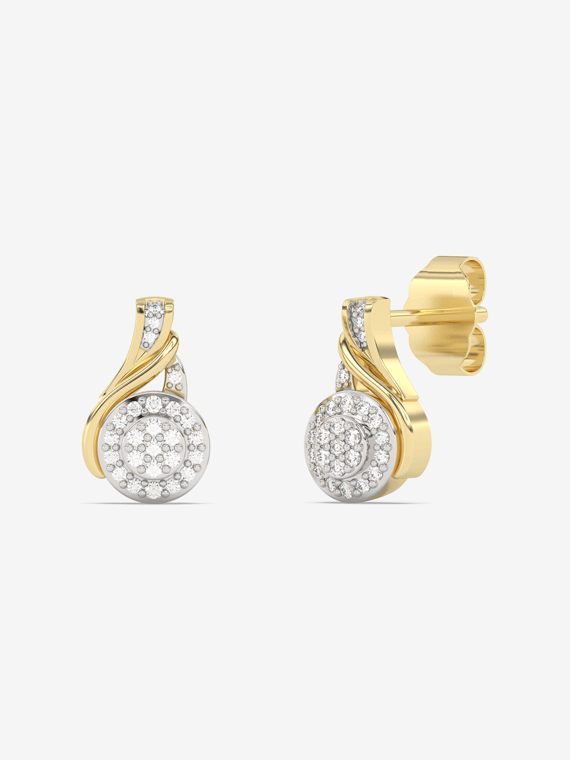 Złote kolczyki w kształcie łezek z brylantami, elegancka biżuteria od Venetia Jewels