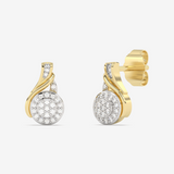 Złote kolczyki w kształcie łezek z brylantami, elegancka biżuteria od Venetia Jewels