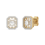 Eleganckie złote kolczyki z brylantami w nowoczesnym designie, idealne na specjalne okazje