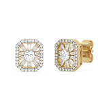 Eleganckie złote kolczyki z brylantami w nowoczesnym designie, idealne na specjalne okazje