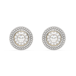 Eleganckie złote kolczyki z brylantami w okrągłym wzorze z centralnym brylantem