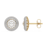 Złote kolczyki z brylantami w eleganckim kształcie z wspaniałym wykończeniem i blaskiem