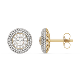 Złote kolczyki z brylantami w eleganckim kształcie z wspaniałym wykończeniem i blaskiem