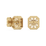 Eleganckie złote kolczyki z brylantami w modnym kształcie, idealne na specjalne okazje