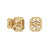 Eleganckie złote kolczyki z brylantami w modnym kształcie, idealne na specjalne okazje