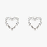 Złote kolczyki z brylantem w kształcie serca z połyskującymi detalami