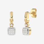 VBE-516 kwadratowe złote kolczyki z brylantami z eleganckim wykończeniem