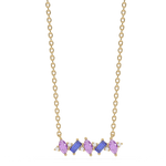 Złoty naszyjnik z ametystem i brylantami w eleganckim wzornictwie od Venetia Jewels