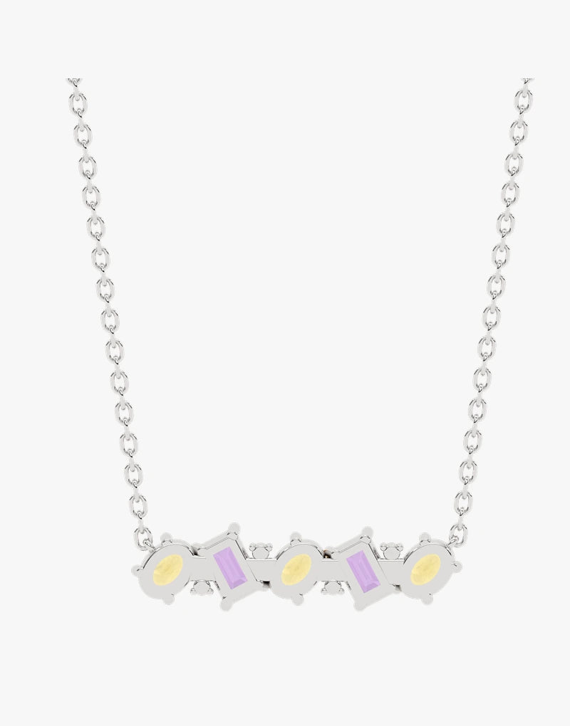 Złoty naszyjnik z ametystem i brylantami, elegancka biżuteria od Venetia Jewels