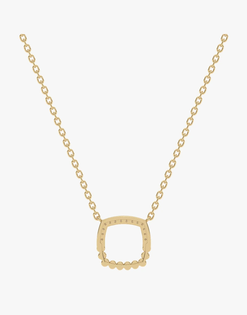 Złoty naszyjnik z brylantami z zawieszką w kształcie kwadratu od Venetia Jewels
