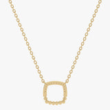 Złoty naszyjnik z brylantami z zawieszką w kształcie kwadratu od Venetia Jewels