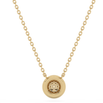 Złoty naszyjnik z brylantami od Venetia Jewels w eleganckim stylu z okrągłym zawieszeniem