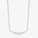 Srebrny naszyjnik z brylantami o minimalistycznym designie, idealny do codziennego noszenia