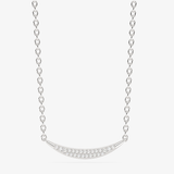 Srebrny naszyjnik z brylantami o minimalistycznym designie, idealny do codziennego noszenia