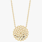 Złoty naszyjnik z brylantami w kształcie kwiatowego wzoru od Venetia Jewels