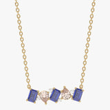 Złoty naszyjnik z granatami szampańskimi od Venetia Jewels z eleganckimi kamieniami dekoracyjnymi