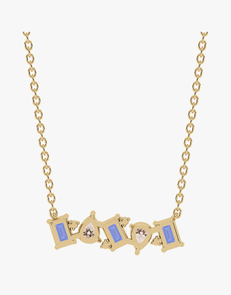 Złoty naszyjnik z granatami szampańskimi od Venetia Jewels z stylowymi kamieniami szlachetnymi