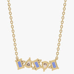 Złoty naszyjnik z granatami szampańskimi od Venetia Jewels z stylowymi kamieniami szlachetnymi