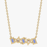 Złoty naszyjnik z granatami szampańskimi od Venetia Jewels z stylowymi kamieniami szlachetnymi