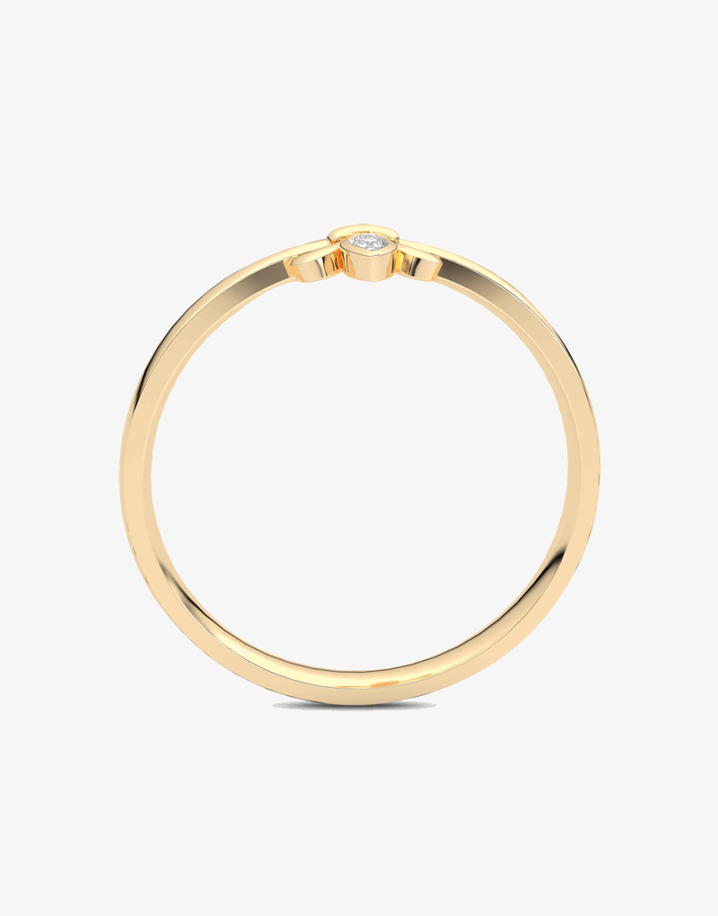 Złoty pierścionek motyl z subtelnym diamentem, elegancki dodatek od Venetia Jewels