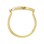 Złoty pierścionek nieskończoność z brylantami, elegancka biżuteria od Venetia Jewels