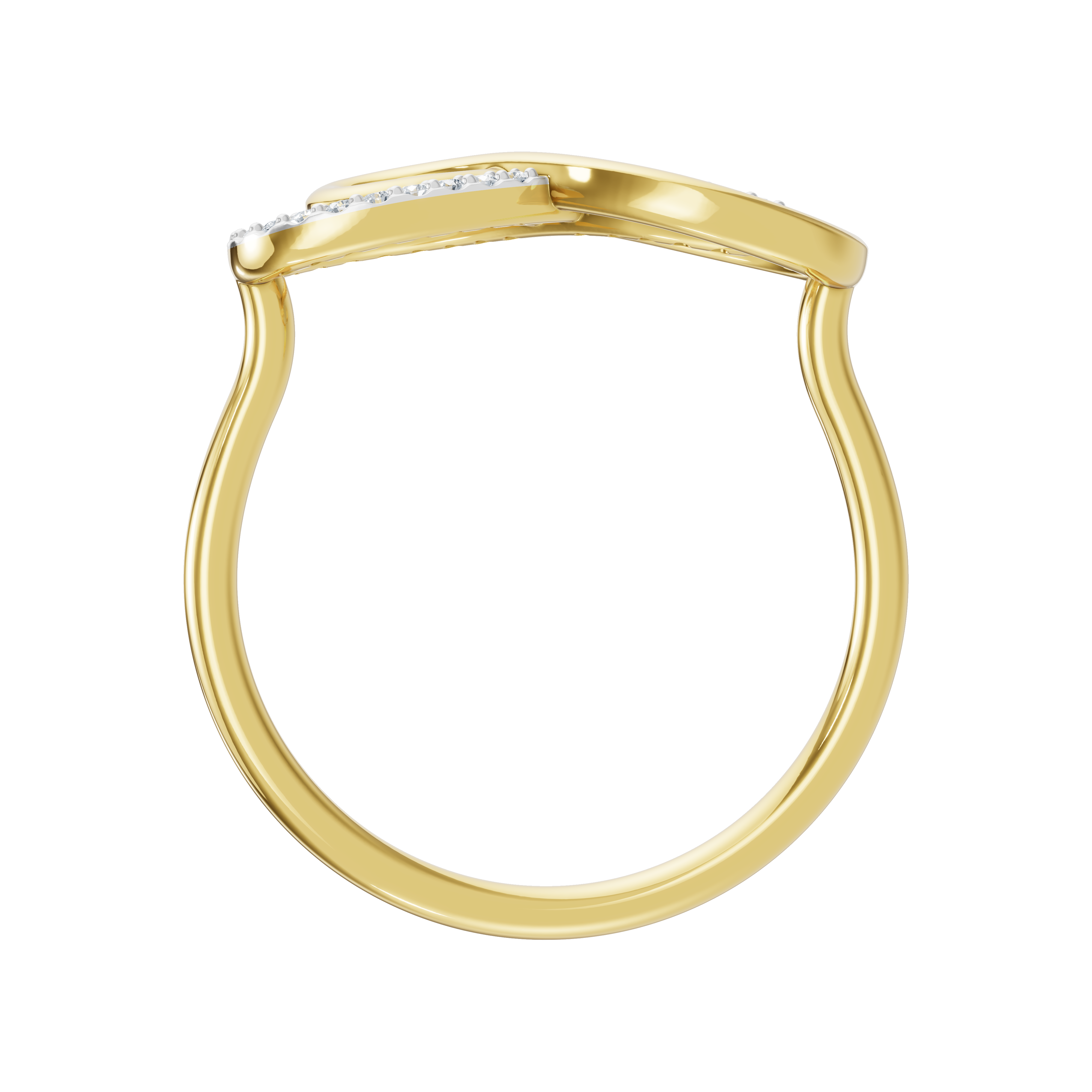 Złoty pierścionek nieskończoność z brylantami, elegancka biżuteria od Venetia Jewels