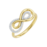 Złoty pierścionek nieskończoność z brylantami od Venetia Jewels z eleganckim designem